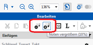 Noten vergrößern 10%